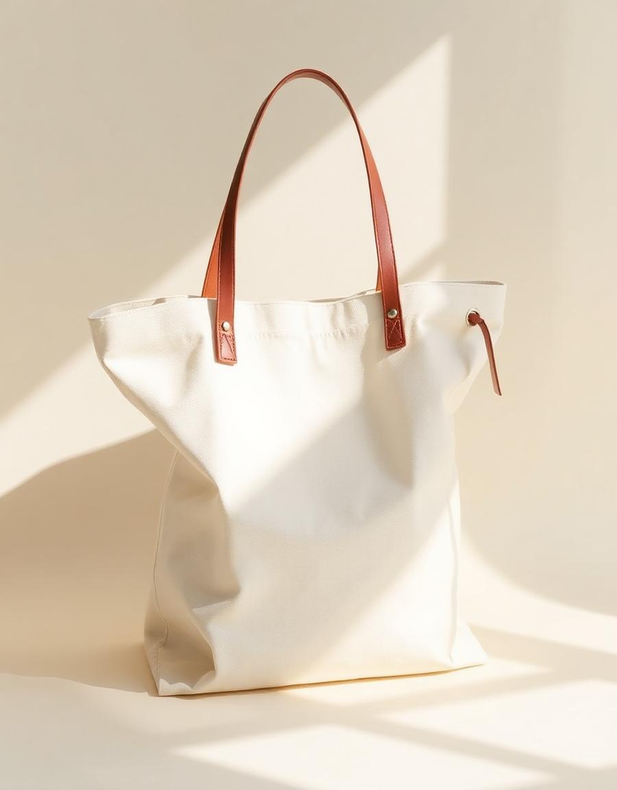 Minimal Tote Bag in Natural Canvas